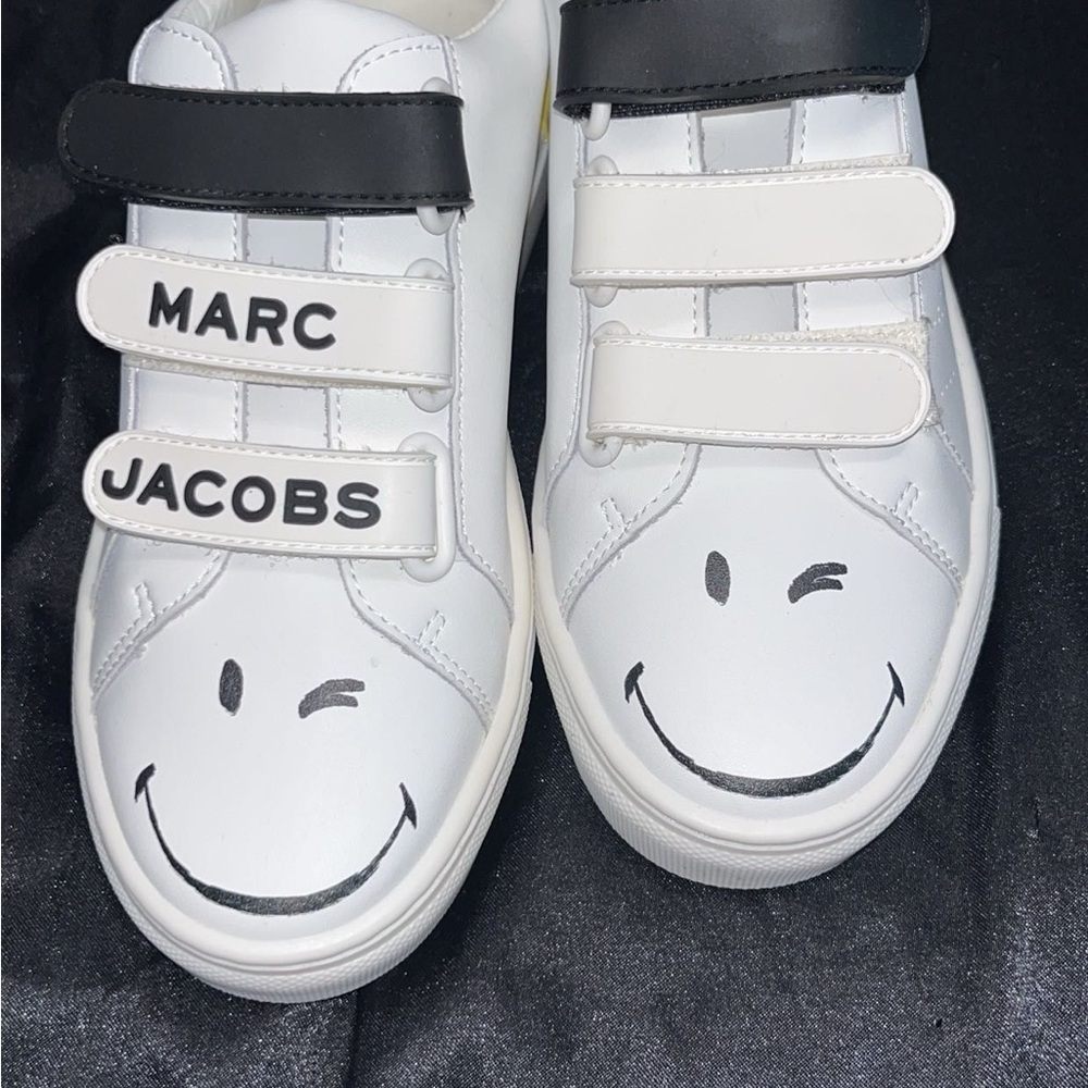 Marc Jacobs Kids Black and White Smiley Sneakers
